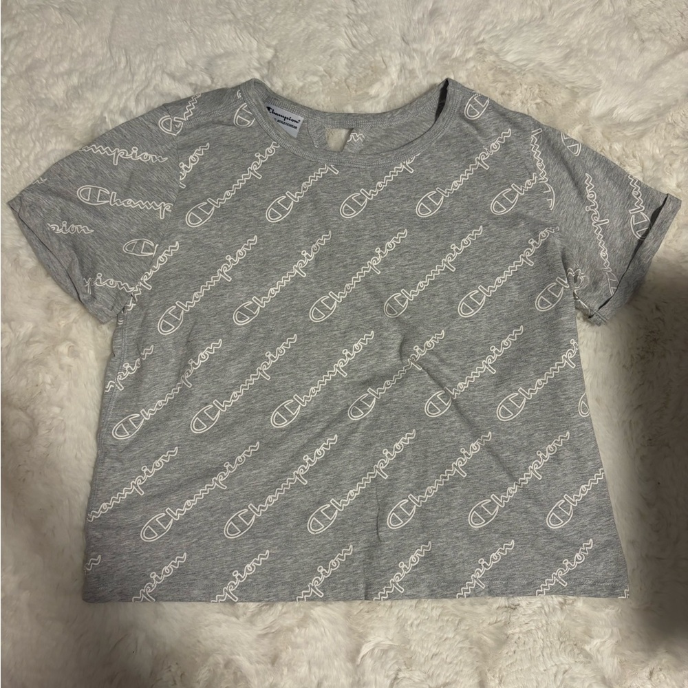 Champion Gray Short Sleeve Tee with Graphic Print